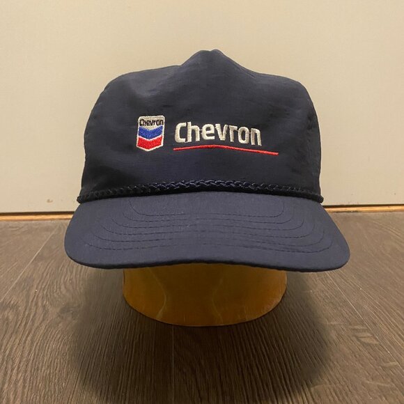 VINTAGE CHEVRON GASOLINE GAS EMBROIDERED SNAPBACK HAT - Picture 1 of 8